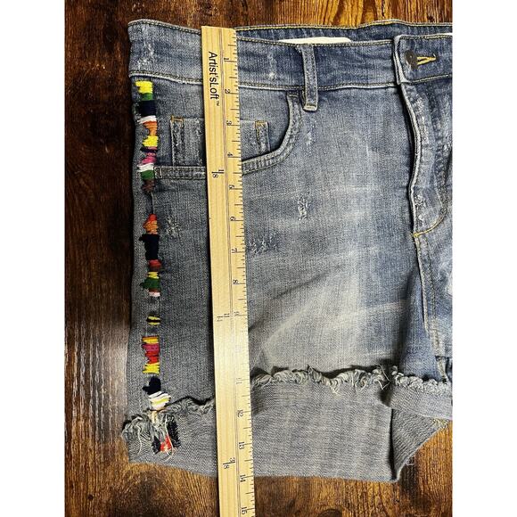 Anthropologie Blue Jean Shorts with Colorful Accents - Picture 12 of 12